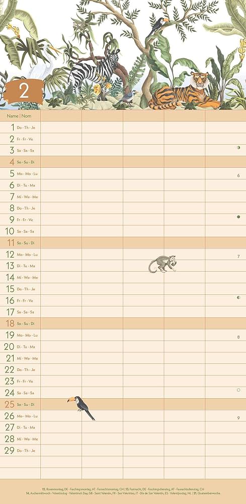 Jungle Family Planner 2024