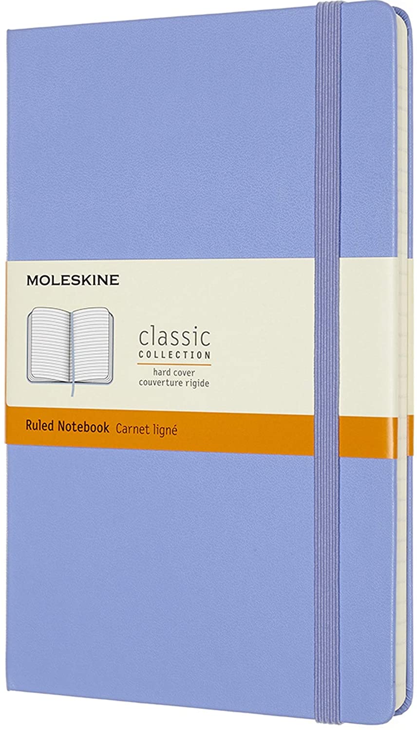 Notebook Ruled Hard Hydrangea A5 Blue