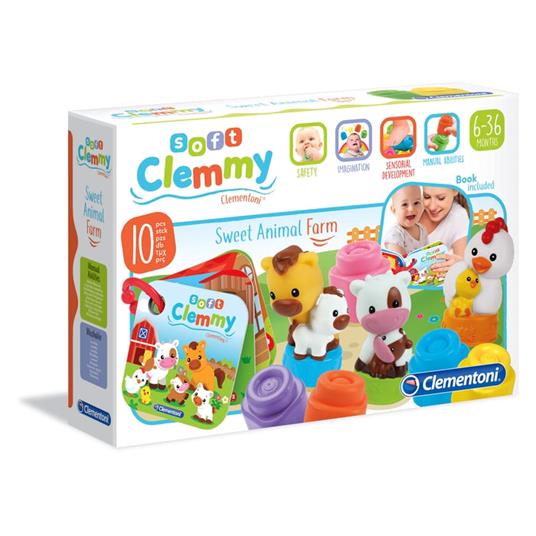 Clemmy Soft Blocks & Farm Book 10Pcs 6-18 Months