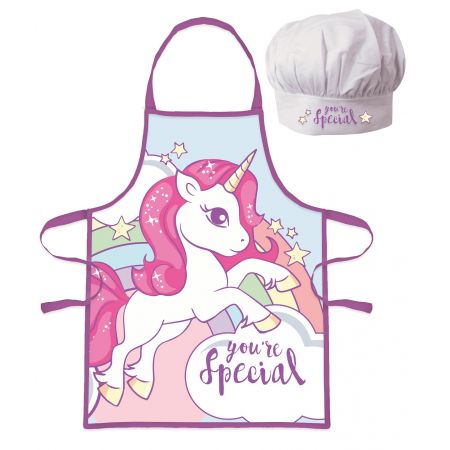 Unicorn Apron + Cap
