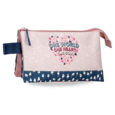 Roll Road One World One Heart One Soul 2 Zip 3 Pocket Pencil Case