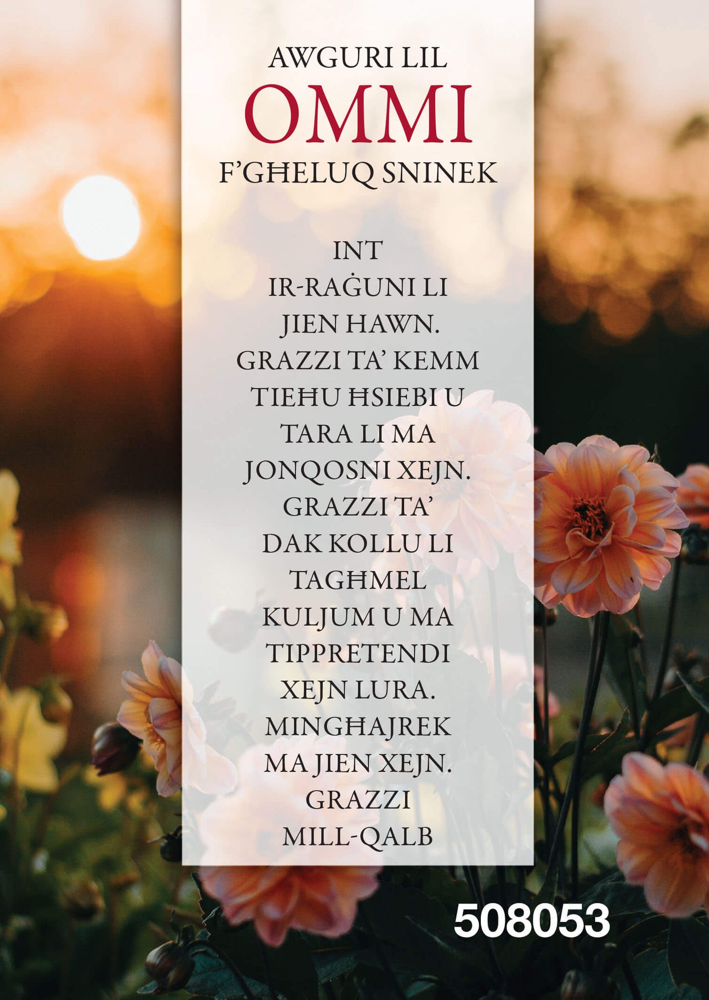 Awguri Ommi F'Għeluq Sninek