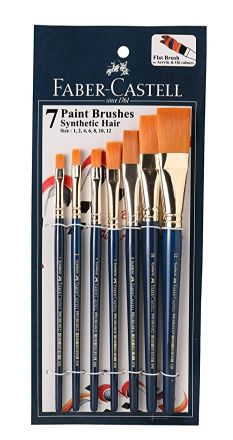 Brushes Flat Set Of 7 Synthetic Hair No 1-2-4-6-8-10-12