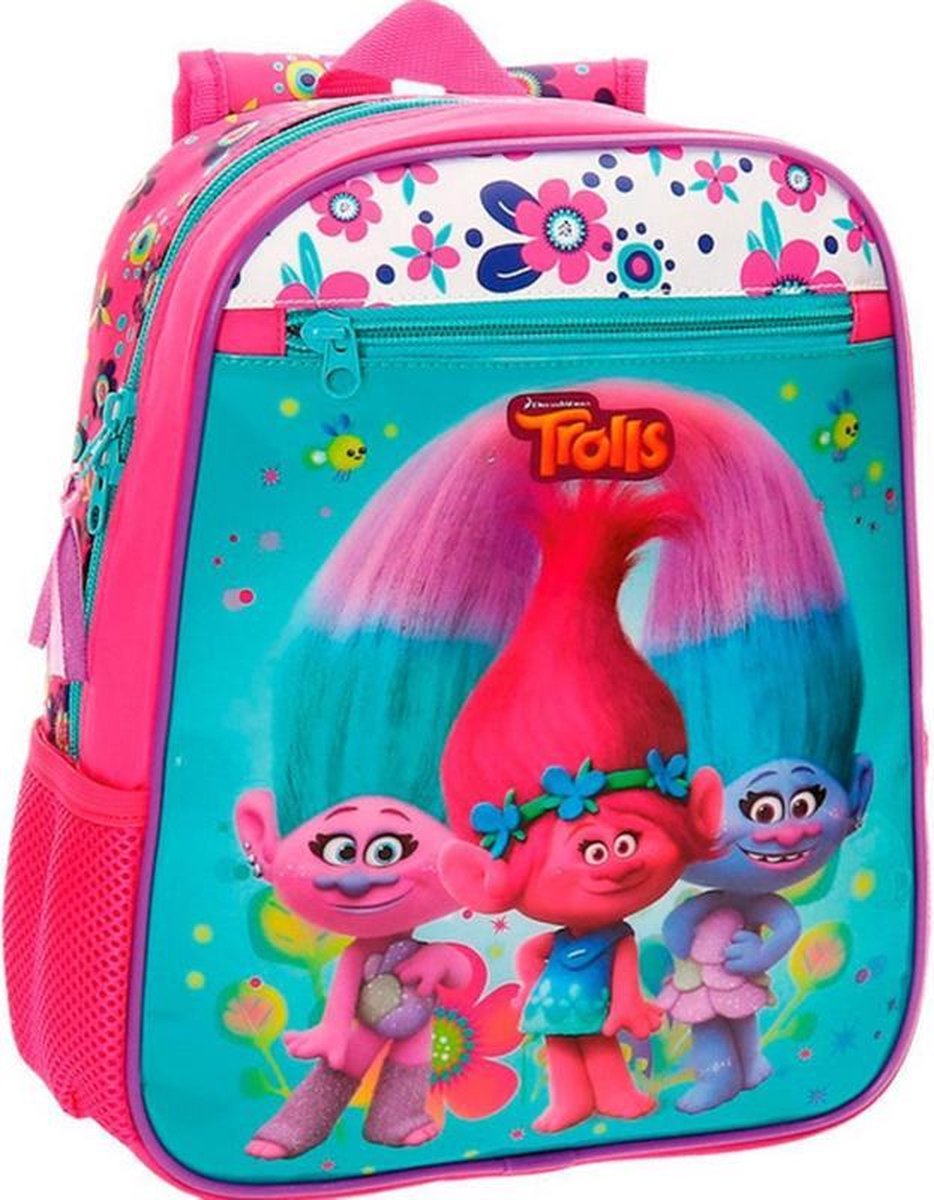 Little Girls School Backpack Lunch box Set Large Cartoon Book Bag Kids  Children Trolls