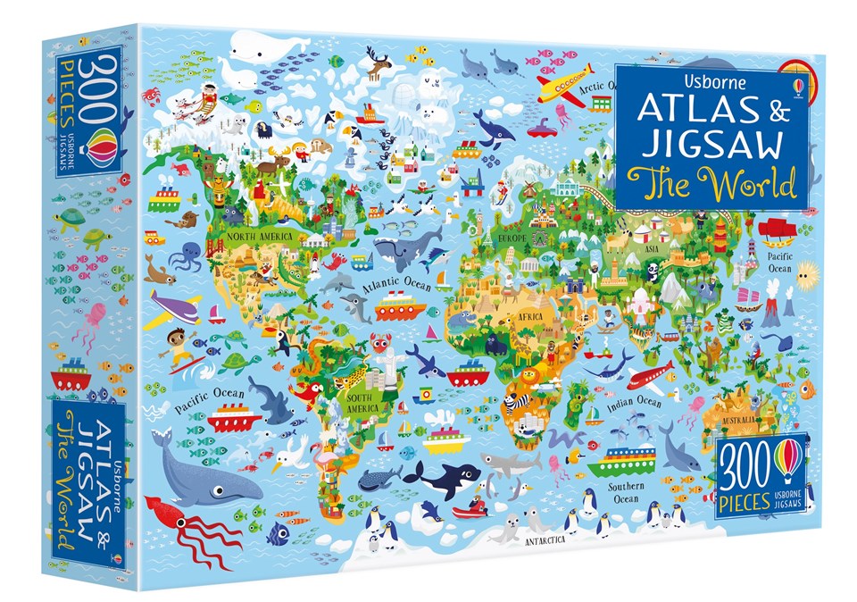 Usb Book & Puzzle 300Pc World Atlas