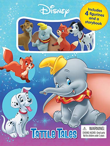 Disney Animals Tattle Tales Board Book - 4 Figurines And Story Book