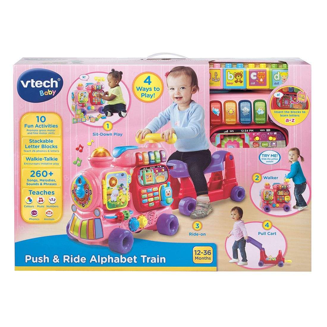 Push And Ride Alphabet Train Pink
