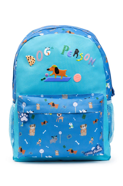 Dog Person Blue Backpack 1 Large Compartment Fit A4