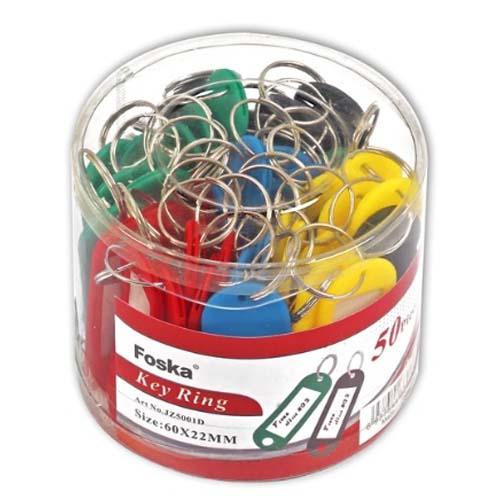 Key Rings Drum X50 Asrt Clrs