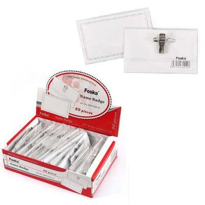 Name Badge W/Clip &Pin 90X57Mm