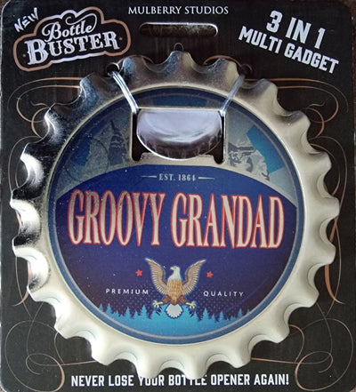 Groovy Grandad Bottle Opener, Fridge Magnet And Coaster