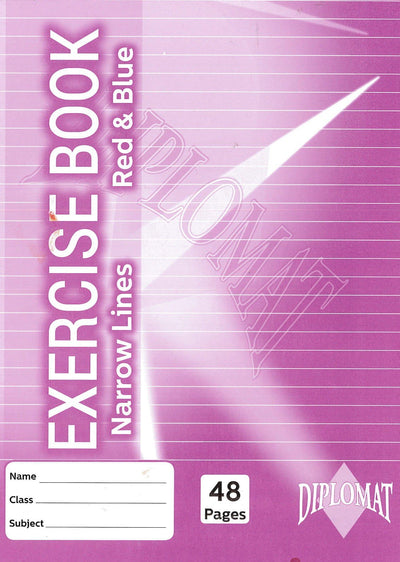 Exercise Book Narrow Lines Red & Blue 48 Pages 