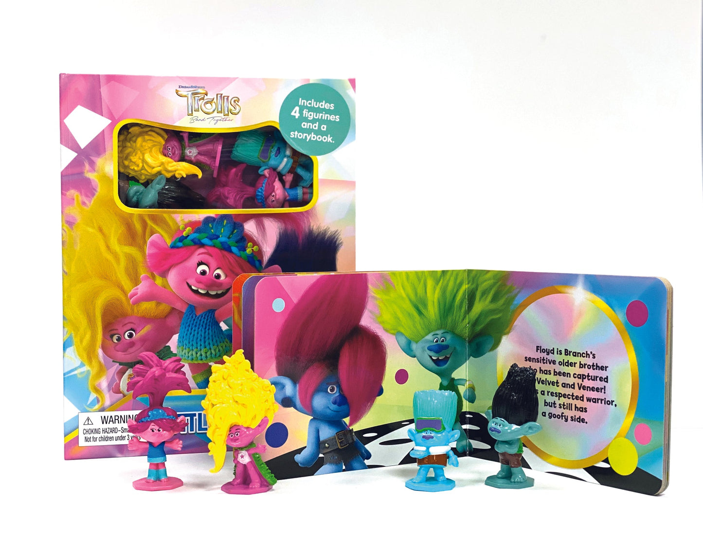 Trolls Tattle Tales Board Book - 4 Figurines And Story Book