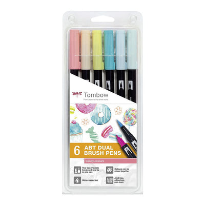 Tombow Dual Brush Pens Set Of 6Pcs - Candy Colours