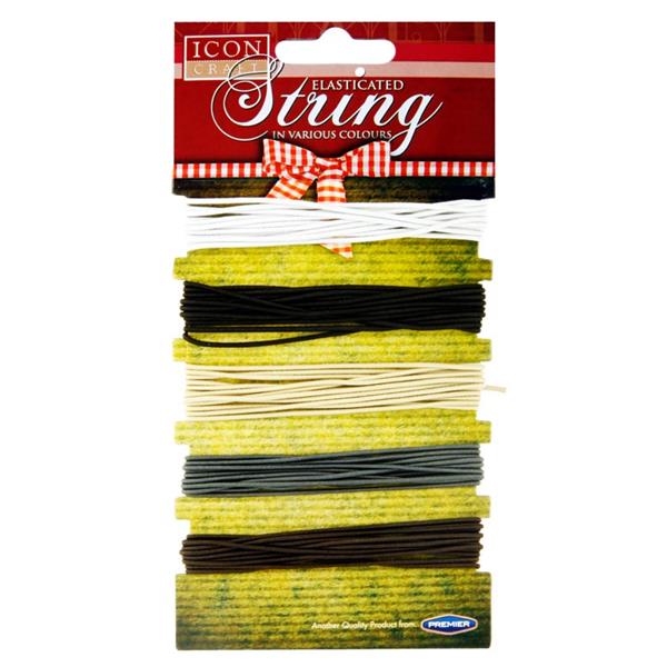 Elasticated Coloured String X5 Plain Colours