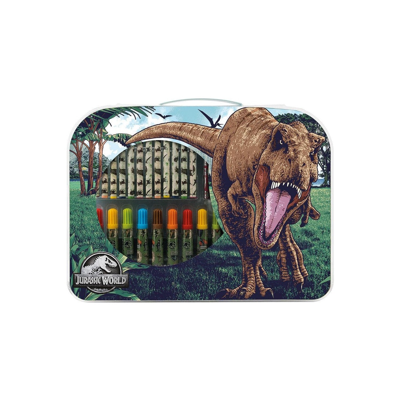 Art Case Drawing Set Jurassic World Painting - Over 30 Pcs