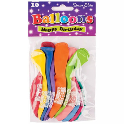 Happy Birthday 9 Inch Balloons - Pack  X10