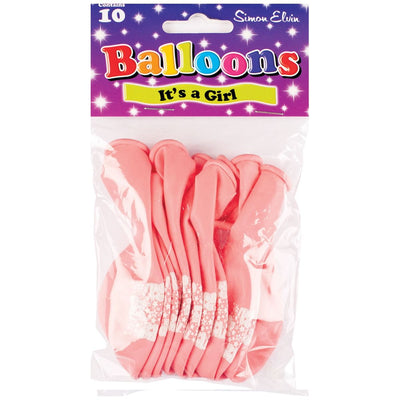 It S A Girl 9 Inch Latex Balloons - Pack Of 10