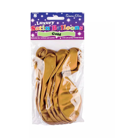 Helium Or Air - 11 Inch Balloons - Gold - Pack Of 8