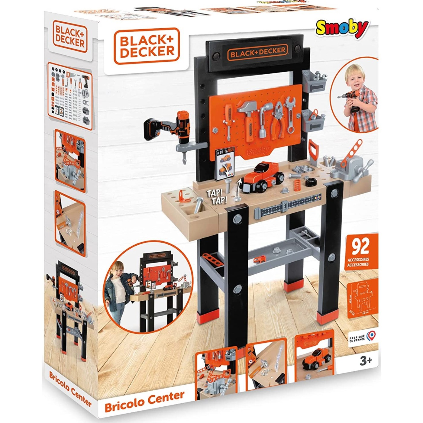 Smoby Black & Decker Bricolo Toy Workbench X92Pcs