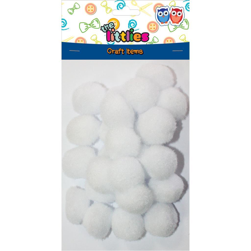 Pom Poms White 15Mm-60Pcs