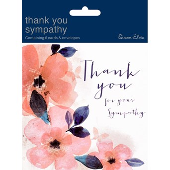 Thank You For Your Sympathy 1 Pkt X6 Cards And Envelopes