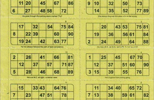 Bingo Tickets X100 Sheets