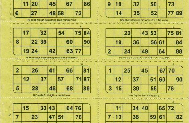 Bingo Tickets X100 Sheets