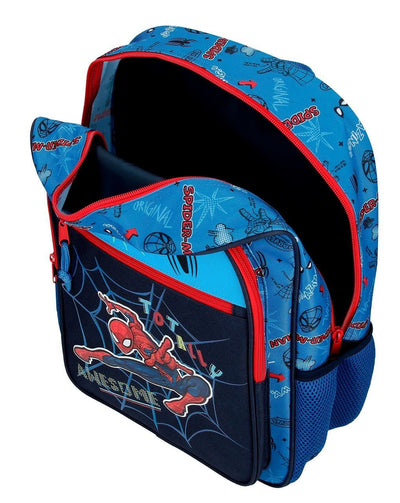 Backpack Spiderman Totally Awesome 40Cm - 1 Zip Large Pocket Fit A4