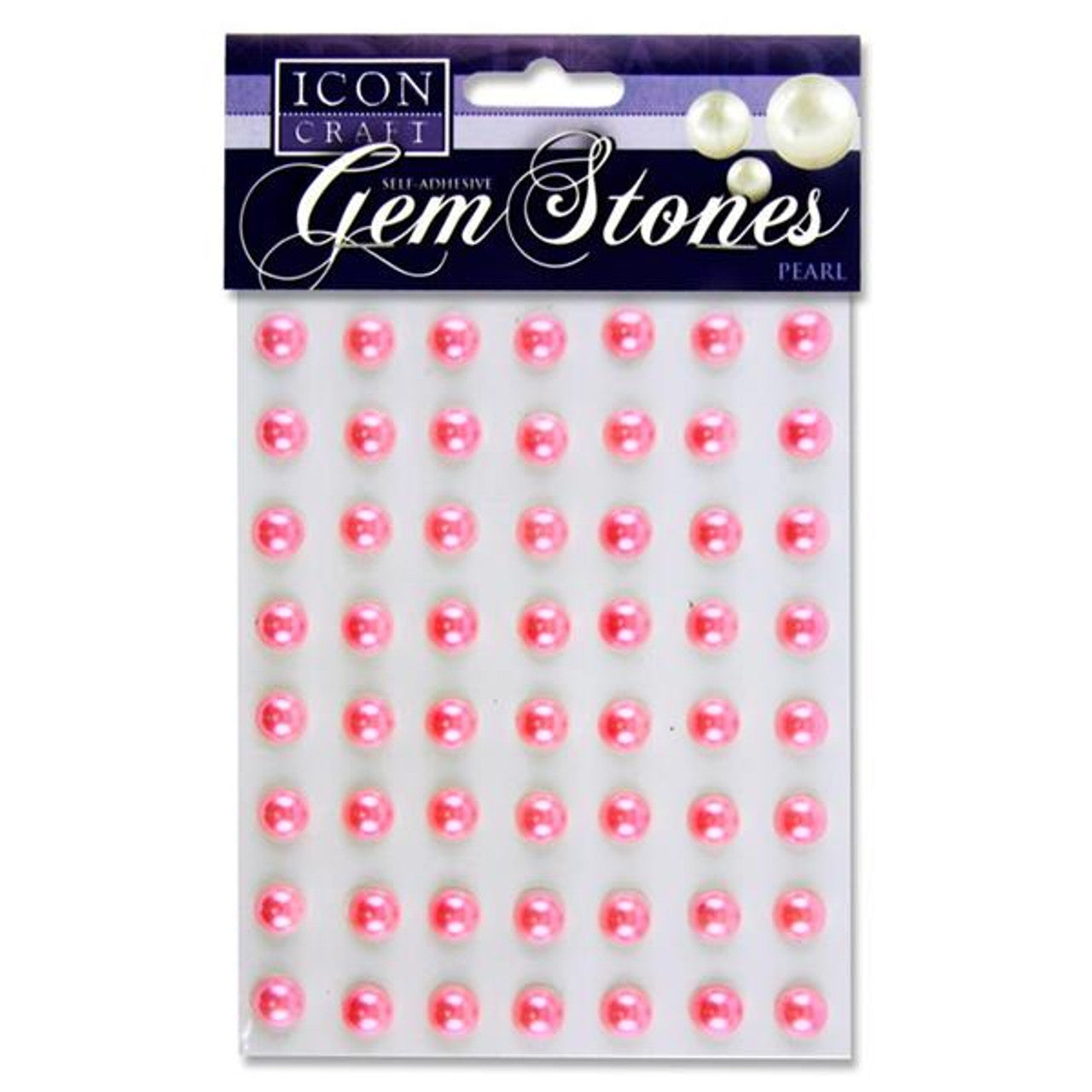 Pearl Pink Self Adhesive 10Mm Gem Stones X 56 Pcs
