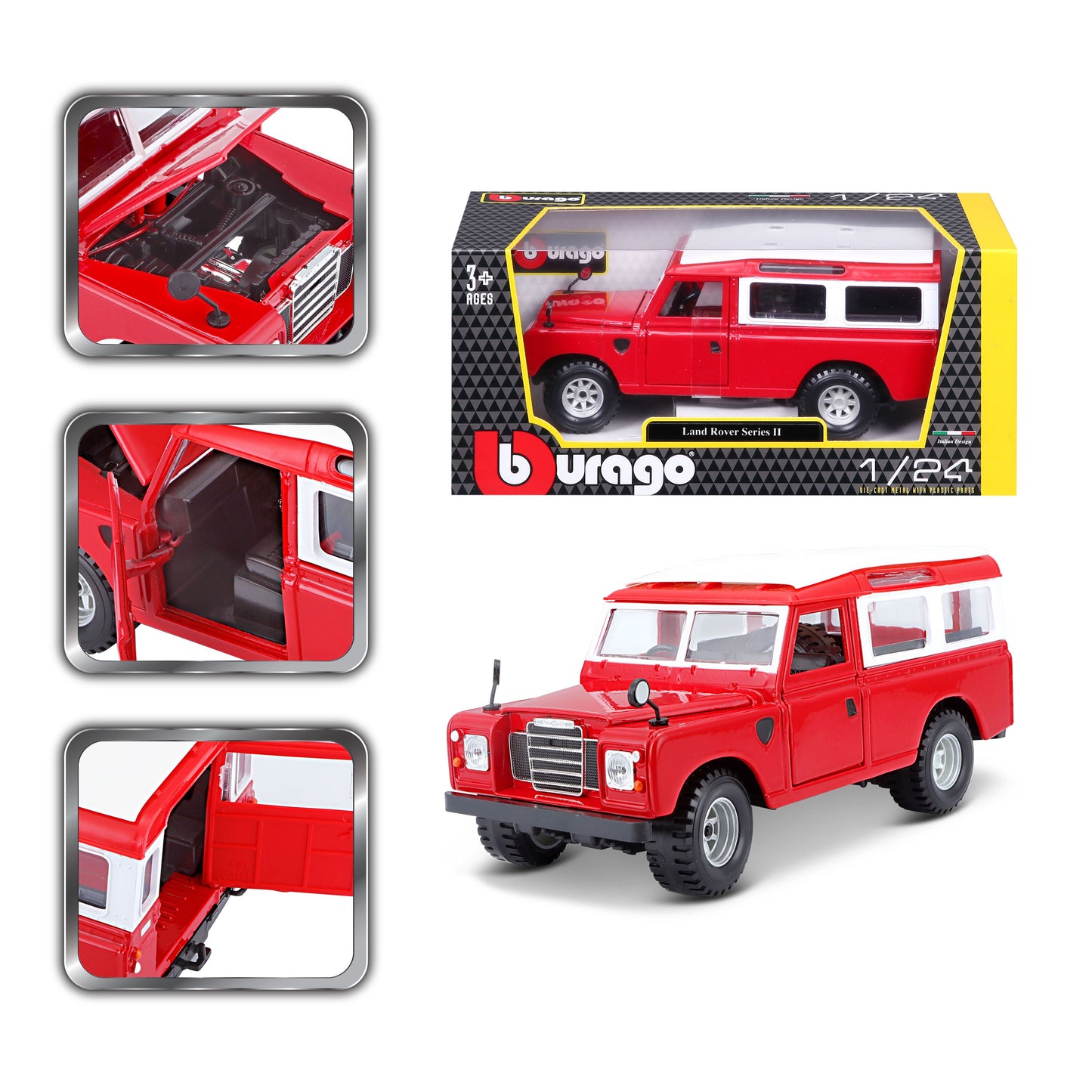 Burago - Land Rover Series Ii - Red - 1:24
