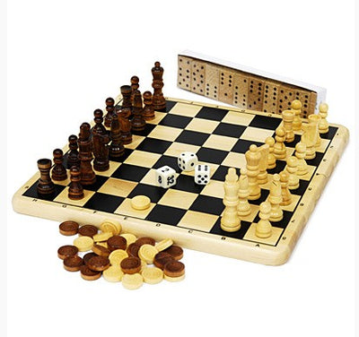 5 In 1 Wooden Games - Tin Box