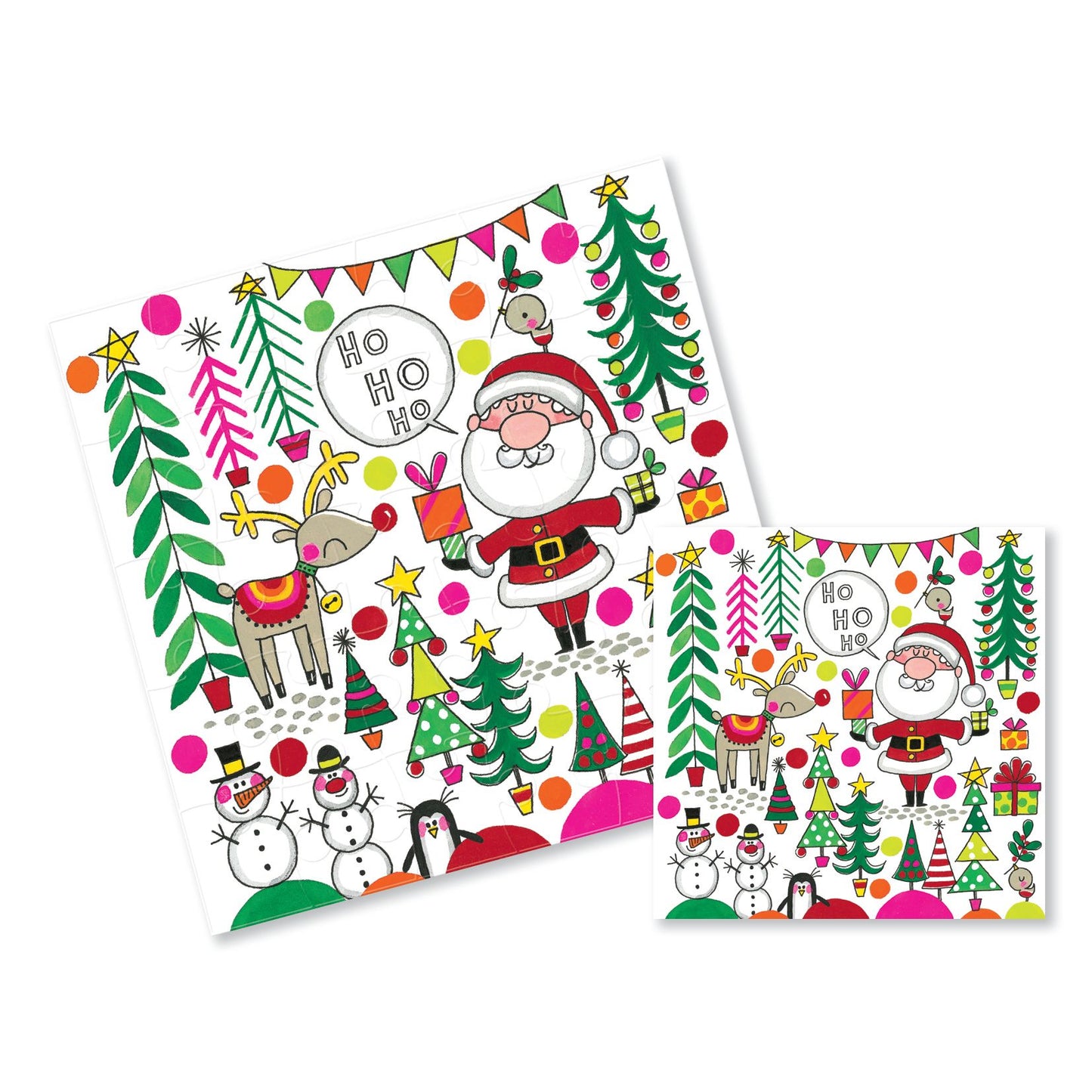 Christmas Jigsaw Card - Ho Ho Ho