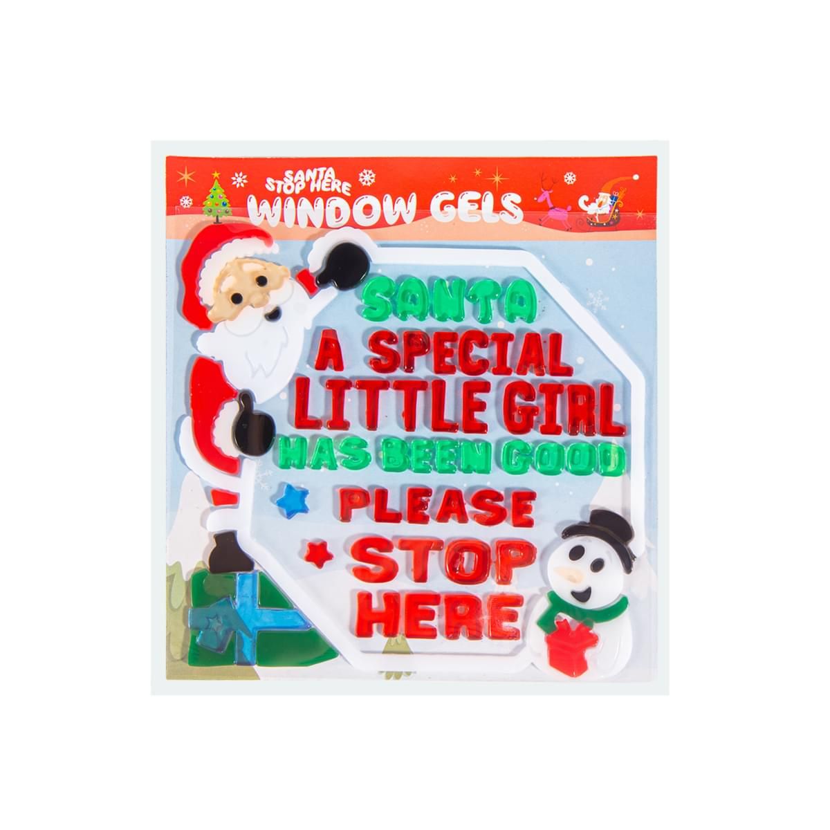 Window Gel Stickers - Santa A Special Little Girl