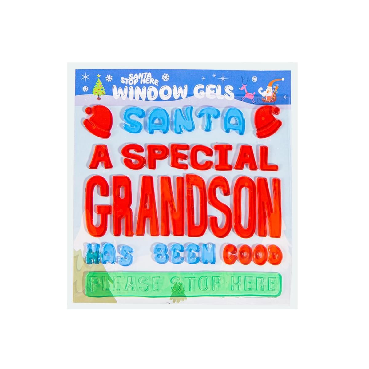 Window Gel Stickers - Santa A Special Grandson