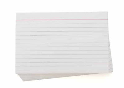 Lined Index Cards-Revsion Cards-Flash Cards- 15X10Cm X 100Pcs