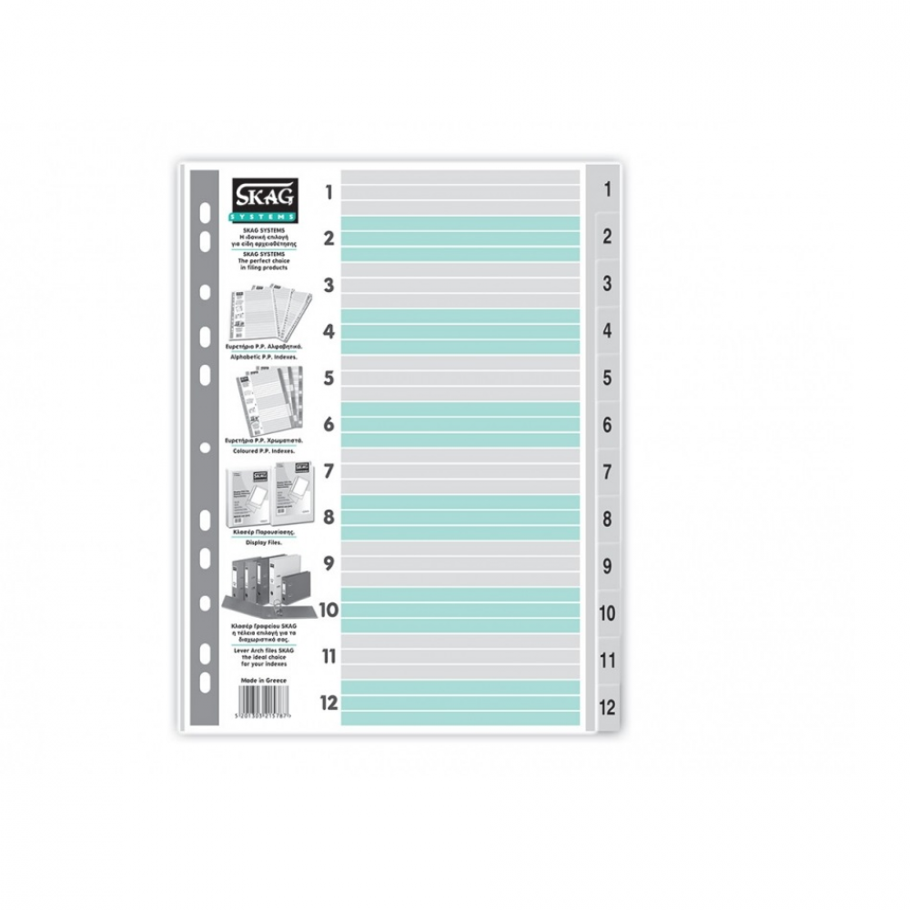 Numerical 1 - 12 Dividers