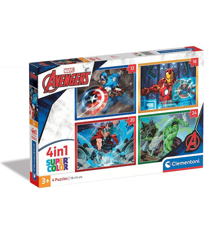 Marvel Avengers - 4 Puzzles X12-16-20-24Pcs