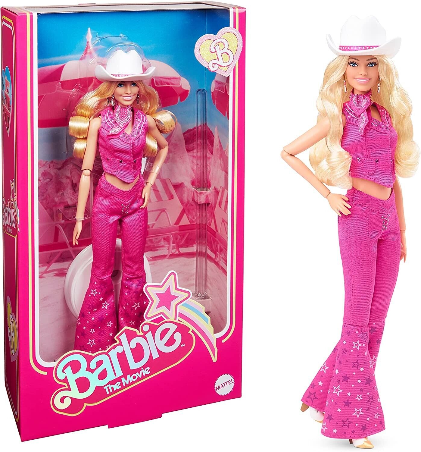 Barbie The Movie Margo Robbie Pink Western Outfit Doll