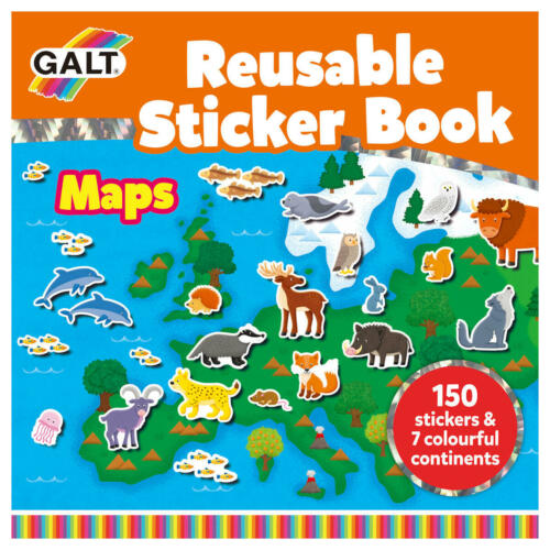 Reusable Sticker Book 150 Stickers & 7 Colourful Continents