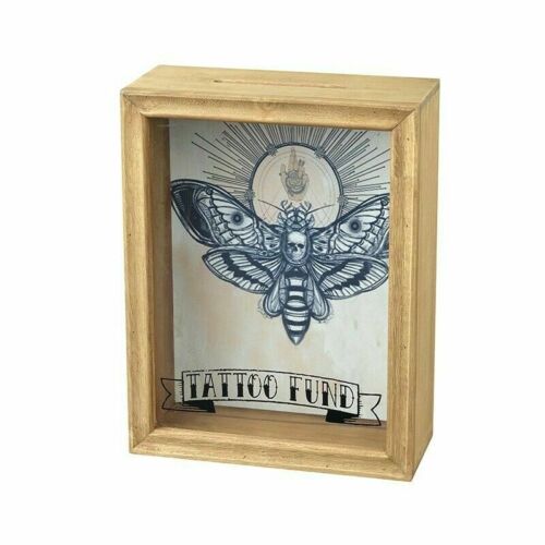 Wooden Money Box - Tattoo Fund
