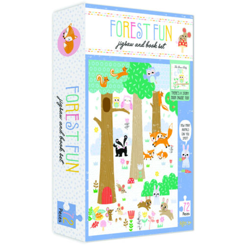Forest Fun - 72 Pcs Jigsaw And Soft Cover Book Set.