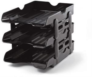 Letter Trays A4 Set Of 3 Black