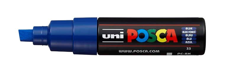 Uni Posca Paint Markers - 8Mm Chisel Blue