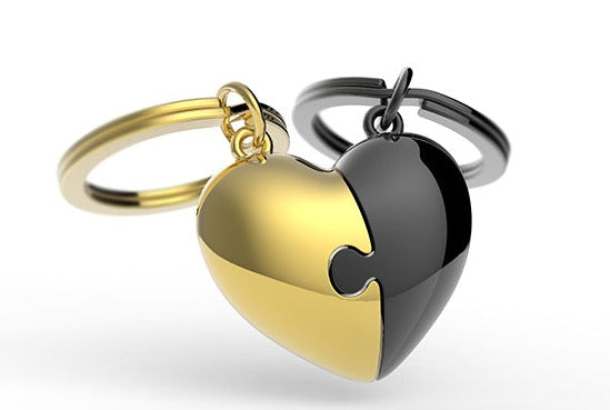 Puzzle Heart Key Ring