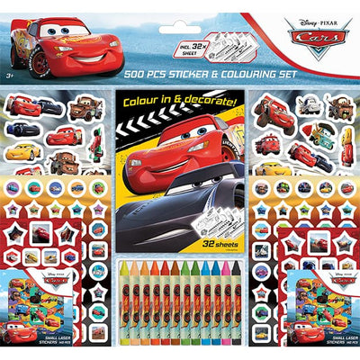 Disney pixar CARS sticker & colouring set x 500 pcs