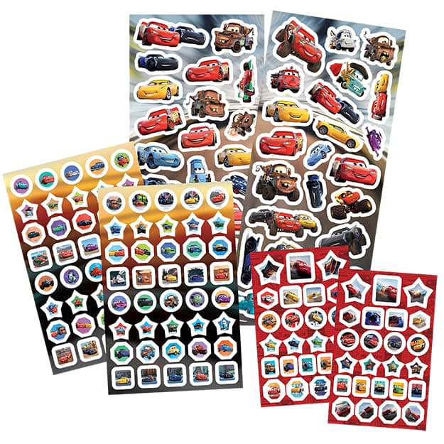 Disney pixar CARS sticker & colouring set x 500 pcs