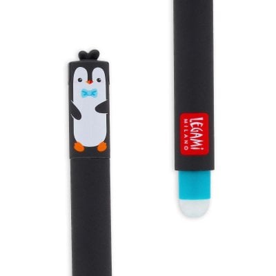 LEGAMI Erasable Gel Pens - 0.7mm - Penguin Barrel - Turquoise Ink