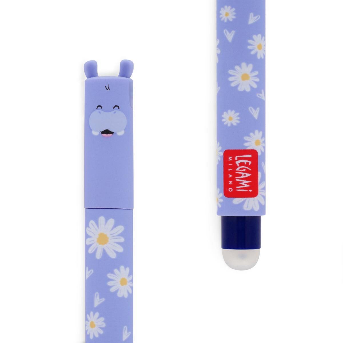 Legami Hippo Erasable Gel Pen - Blue Ink
