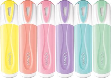 Highlighters Pack X6 Pastel Colours Yellow, Orange, Pink, Green, Blue, Purple